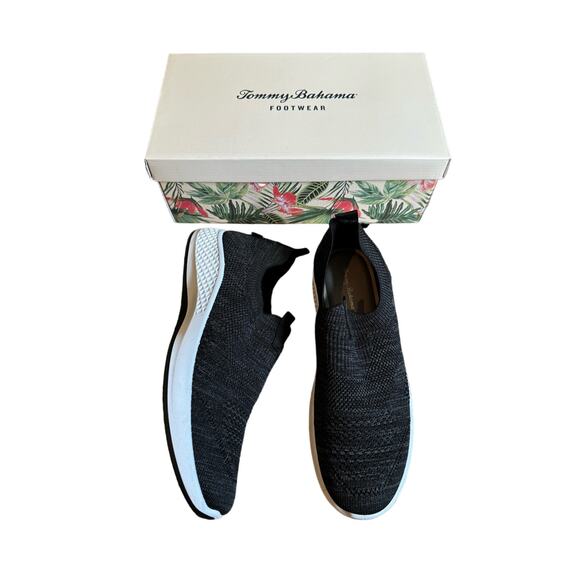 TOMMY BAHAMA Black Slip-on Sneakers Size 10 - Picture 1 of 7